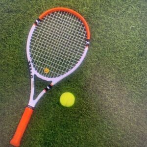 Orange and White Kids Tennis Racket